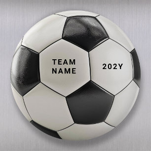 サッカーボールマグネット 個人用チーム名と年 マグネット