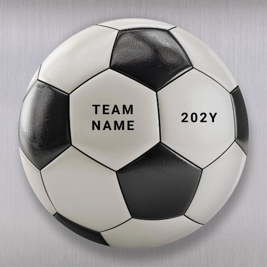 サッカーボールマグネット | 個人用チーム名と年 マグネット