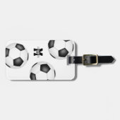 サッカーボールモノグラムの3 ラゲッジタグ (正面横)