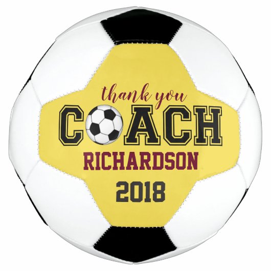 サッカーボールユニークカスタム感謝していのがコーチに贈られます サッカーボール (正面)