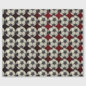 サッカーボールラッピング紙/バーガンディ ラッピングペーパー (フラット)