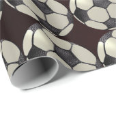 サッカーボールラッピング紙/バーガンディ ラッピングペーパー (ロールコーナー)