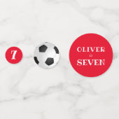 サッカーボールレッドキッド誕生日 コンフェッティ (裏面)