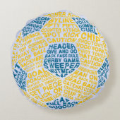 サッカーボールワードアート ラウンドクッション (裏面)