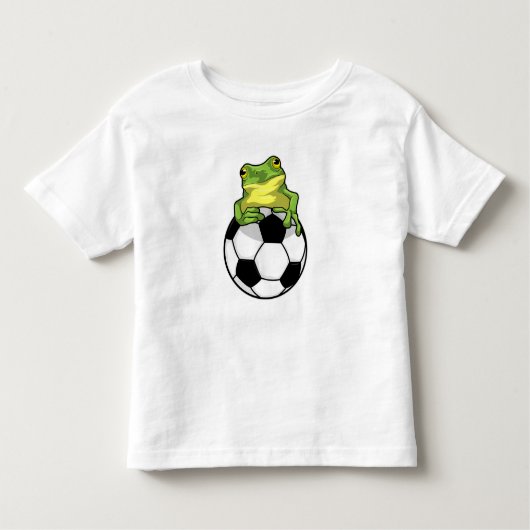 サッカーボール付きカエル トドラーTシャツ (正面)