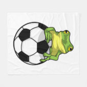 サッカーボール付きカエル フリースブランケット (正面(横))