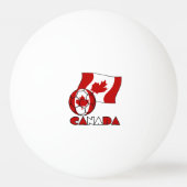 サッカーボール付きカナダ国旗 卓球ボール (正面)