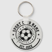 サッカーボール付きシンプルなクラブスポーツ名 キーホルダー (裏面)
