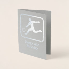 サッカーボール付きストライカー – カスタム文字と写真 箔カード