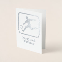 サッカーボール付きストライカー – カスタム文字と写真 箔カード