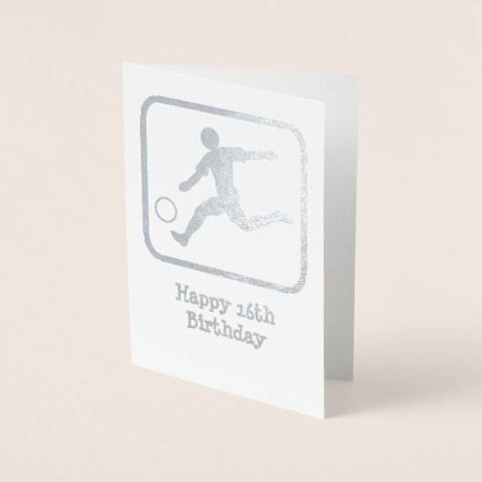 サッカーボール付きストライカー – カスタム文字と写真 箔カード (正面)