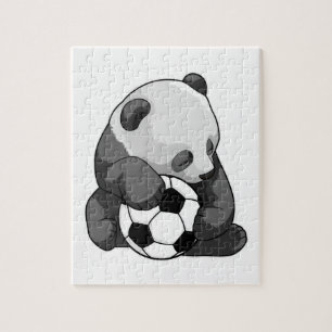 サッカーボール付きパンダ ジグソーパズル