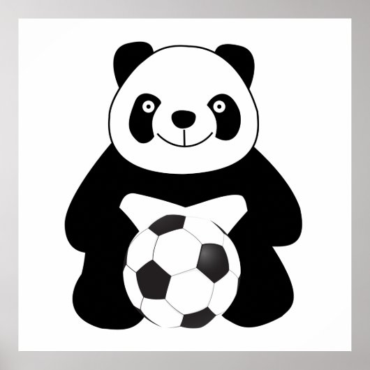 サッカーボール付きパンダ ポスター (正面)