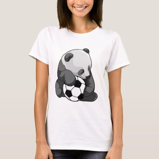 サッカーボール付きパンダ Tシャツ (正面)