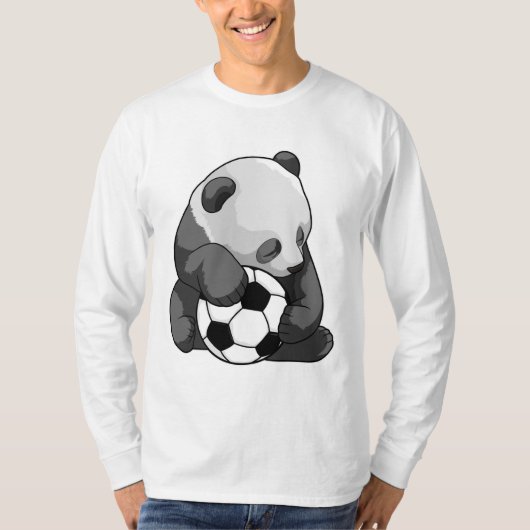 サッカーボール付きパンダ Tシャツ (正面)