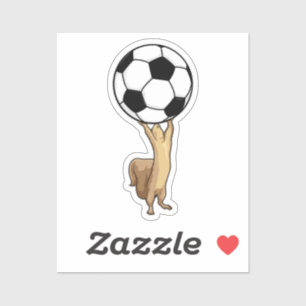 サッカーボール付きリス シール