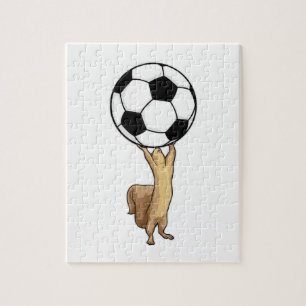 サッカーボール付きリス ジグソーパズル