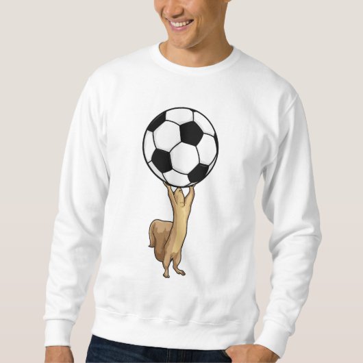 サッカーボール付きリス スウェットシャツ (正面)