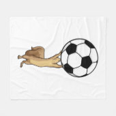 サッカーボール付きリス フリースブランケット (正面(横))