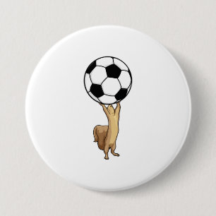 サッカーボール付きリス 缶バッジ