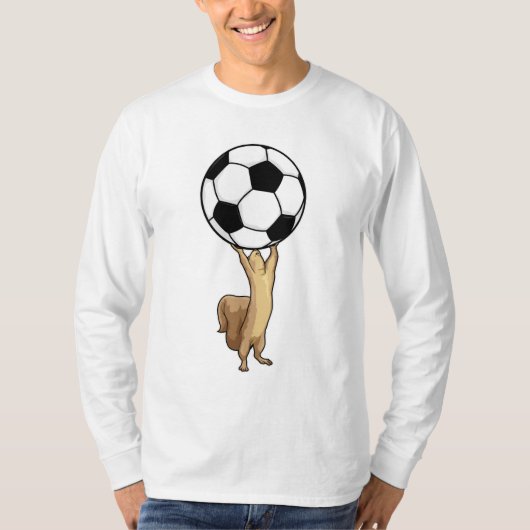 サッカーボール付きリス Tシャツ (正面)