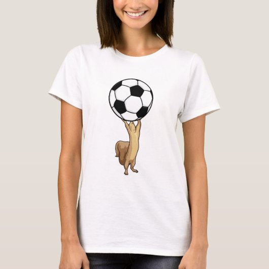 サッカーボール付きリス Tシャツ (正面)