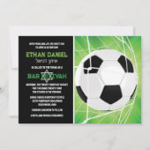 サッカーボール入りネットバー（ユダヤ教の）バル・ミツバー招待状 招待状 (正面)