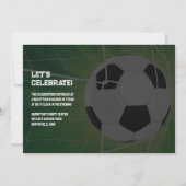 サッカーボール入りネットバー（ユダヤ教の）バル・ミツバー招待状 招待状 (裏面)