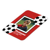 サッカーボール写真あなたの名前を追加 – 色を編集できる マグネット (左側)