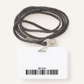 サッカーボール写真ロゴバーコードテンプレートコーチ青 バッジ (裏面ランヤード)