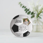 サッカーボール写真誕生パーティー 招待状 (スタンド正面)