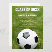 サッカーボール卒業パーティー発表 招待状 (正面/裏面)