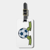 サッカーボール及びリボン荷物タグ ラゲッジタグ (正面縦)