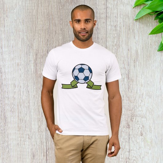 サッカーボール及びリボン面Tシャツ Tシャツ