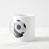 サッカーボール及び靴 コーヒーマグカップ (正面左)