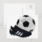 サッカーボール及び靴 ポストカード (正面/裏面)
