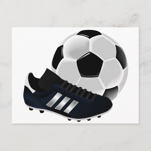 サッカーボール及び靴 ポストカード (正面)