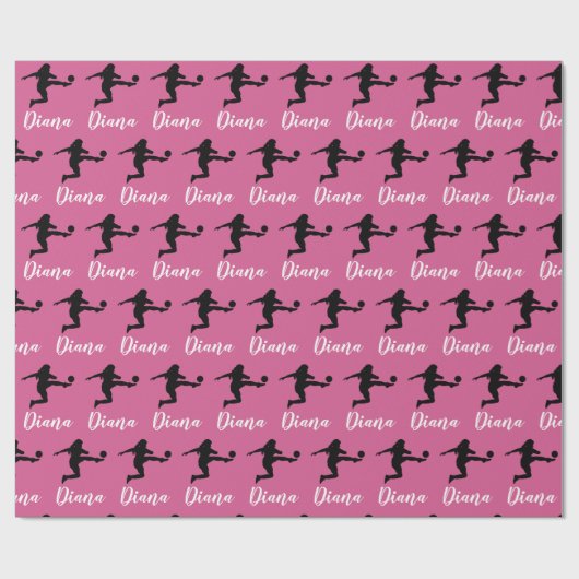 サッカーボール名クリスマスラップサッカー ラッピングペーパー (フラット)