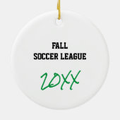 サッカーボール名チーム年パーソナライズされたオーナメント セラミックオーナメント (裏面)
