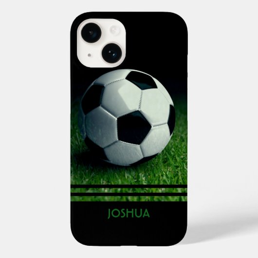 サッカーボール名パーソナライズされたサッカー Case-Mate iPhoneケース (裏面)
