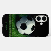 サッカーボール名パーソナライズされたサッカー Case-Mate iPhoneケース (裏面 (横))