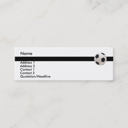 サッカーボール名刺 スキニー名刺 (正面)