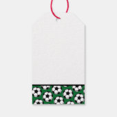 サッカーボール名前をカスタムするグリーン白黒ギフトラベル ギフトタグ (裏面)