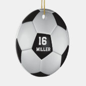 サッカーボール名前をカスタムする番号 セラミックオーナメント (右)