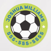 サッカーボール名電話番号ラウンドプロパティ ラベル (デザイン1)