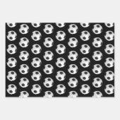 サッカーボール子供の名前ピンク誕生日 ラッピングペーパーシート (正面3)