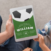 サッカーボール子供の誕生日パーティー 招待状