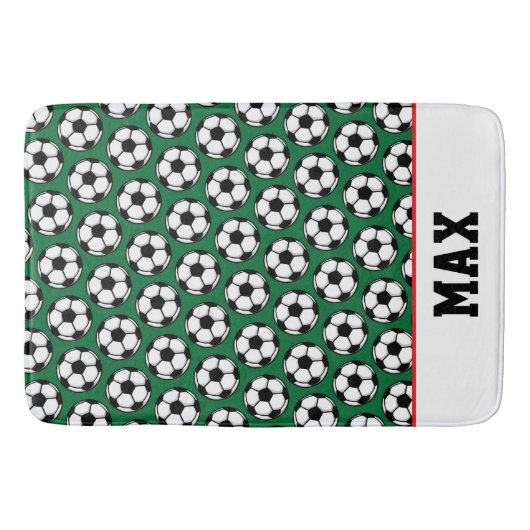 サッカーボール子供NAMEスポーツデコールおもしろい バスマット (正面)
