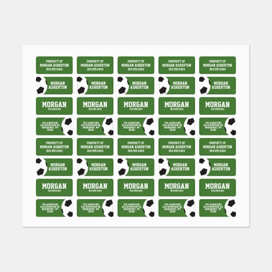 サッカーボール服 ラベル (シート)