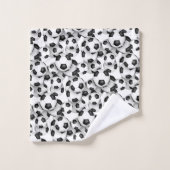 サッカーボール柄アスリート名男子ガールズ バスタオルセット (ウォッシュタオル)